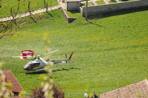 Incendio nei boschiin Val Seriana