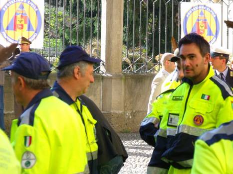 Maroni a Bergamocon volontari protezione civile