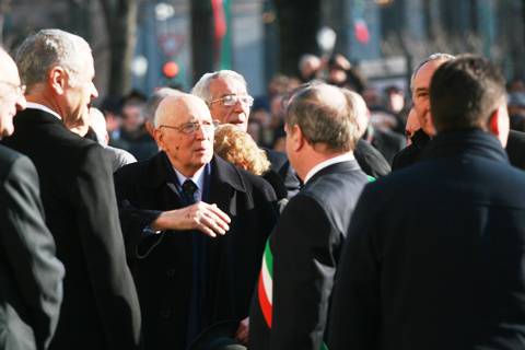 Presidente Napolitano, l'arrivo a Bergamo