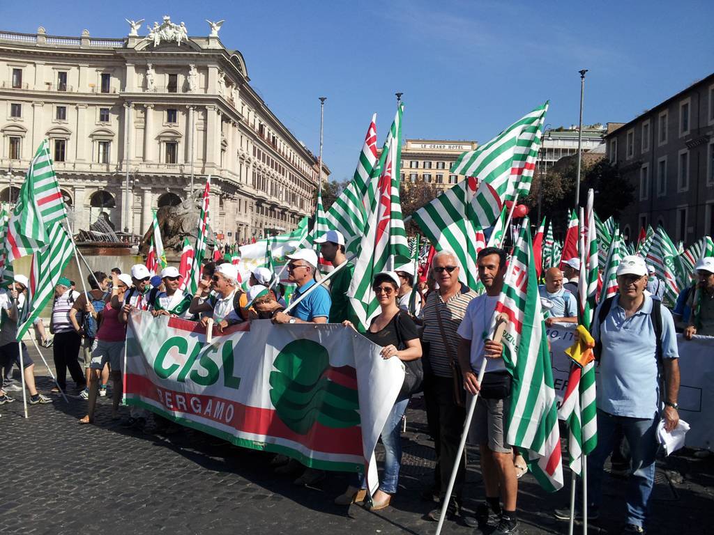 Sindacati bergamaschi a Roma uniti per il lavoro