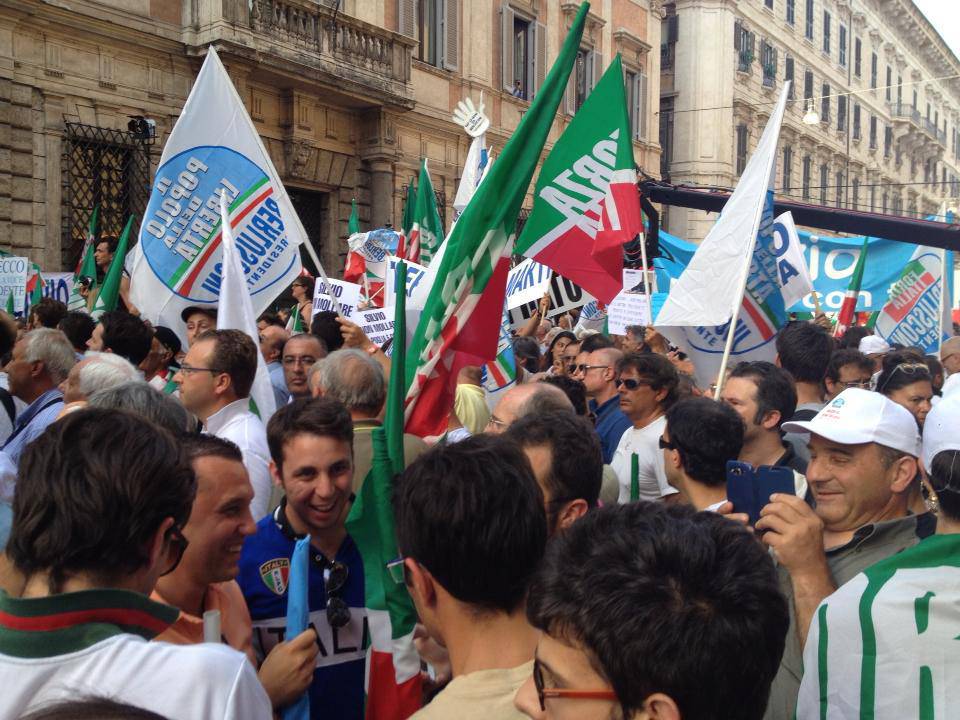 I Bergamaschi a Roma a sostegno di Berlusconi