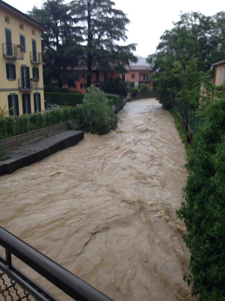 Maltempo, Morla in piena a Valtesse