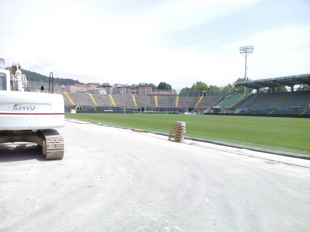 I lavori allo stadio Comunale