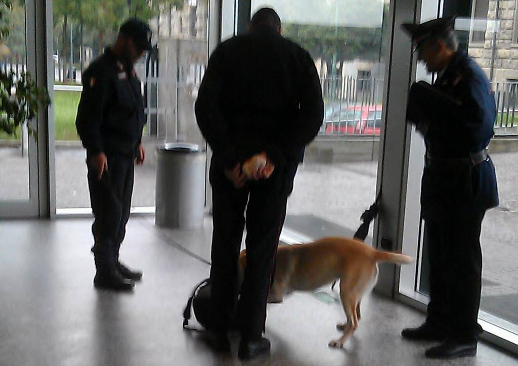 Controlli dei carabinieri con il cane