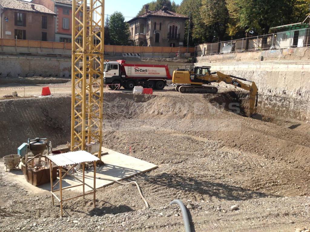 Lavori in Piazza Setti a Treviglio