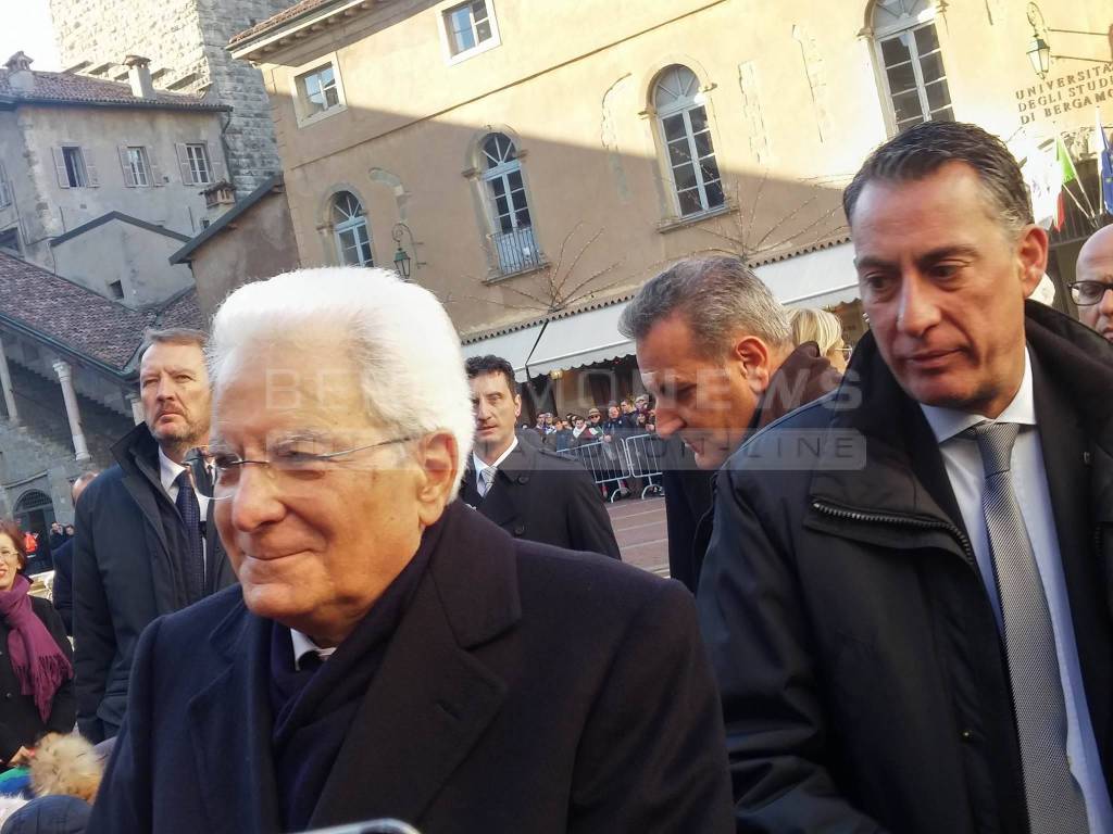 Il presidente Mattarella in Città Alta 