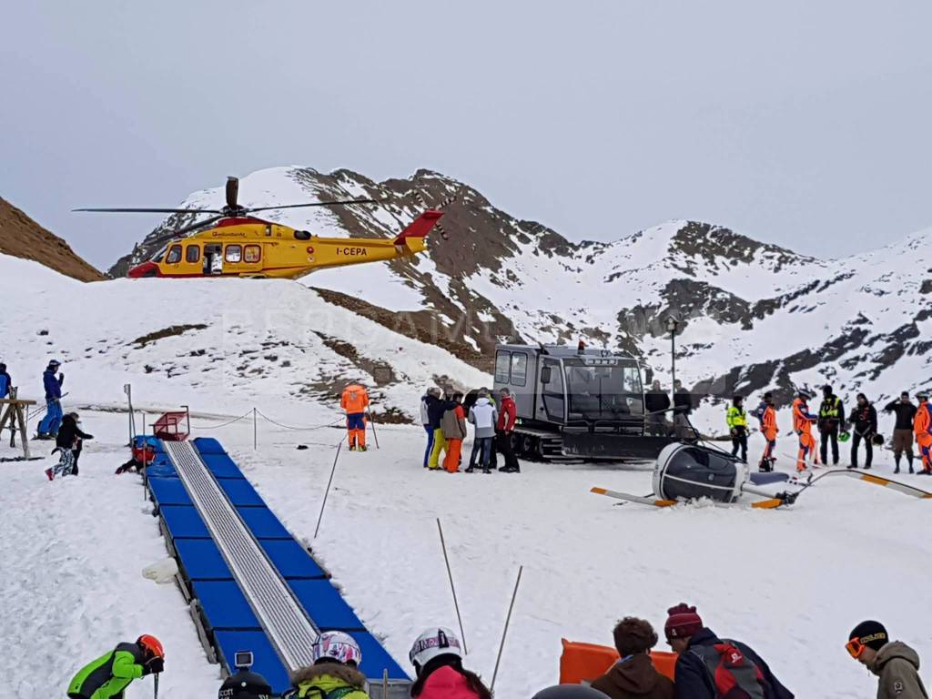 Elicottero precipitato a Foppolo