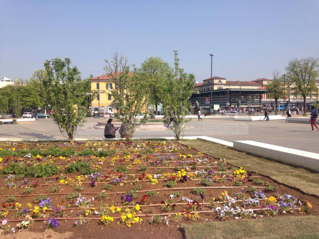 Piazzale Marconi con i fiori