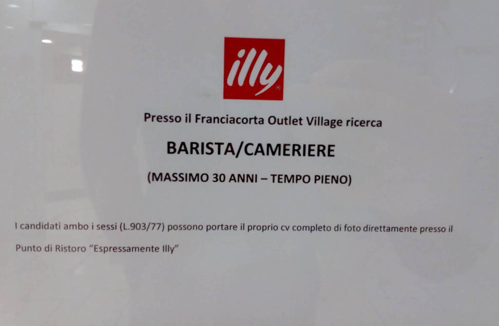 Offerte di lavoro all'Outlet Franciacorta