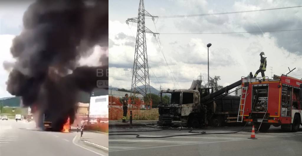 camion in fiamme