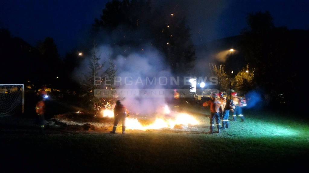 Esercitazione antincendio a Rovetta