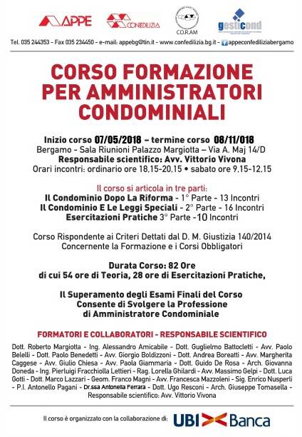 Corso di formazione iniziale per amministratori condominiali