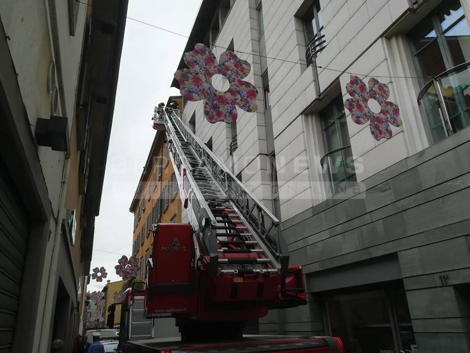 Cade lampione in via Sant'Orsola