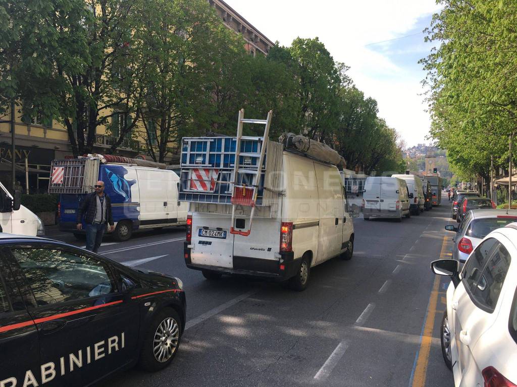 Protesta dei commercianti in centro