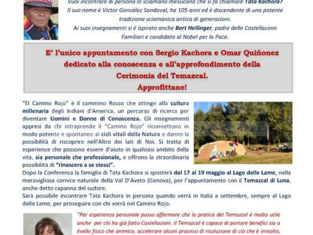 CONFERENZA GRATUITA di Presentazione: “El Camino Rojo, Ricerca della Visione, Temazcal e Danza alla Madre Terra”