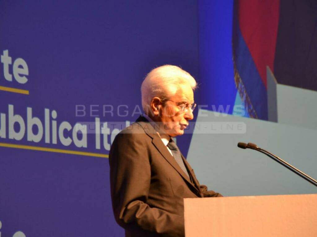 Il presidente della Repubblica Sergio Mattarella a Bergamo