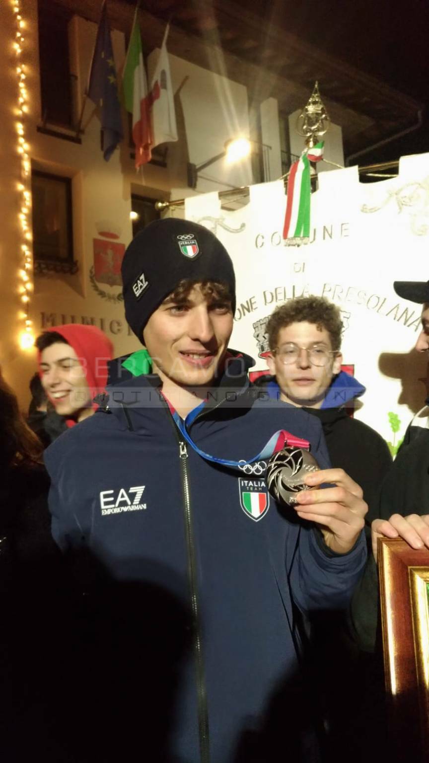Luca Tomasoni medaglia olimpica, festa a Castione
