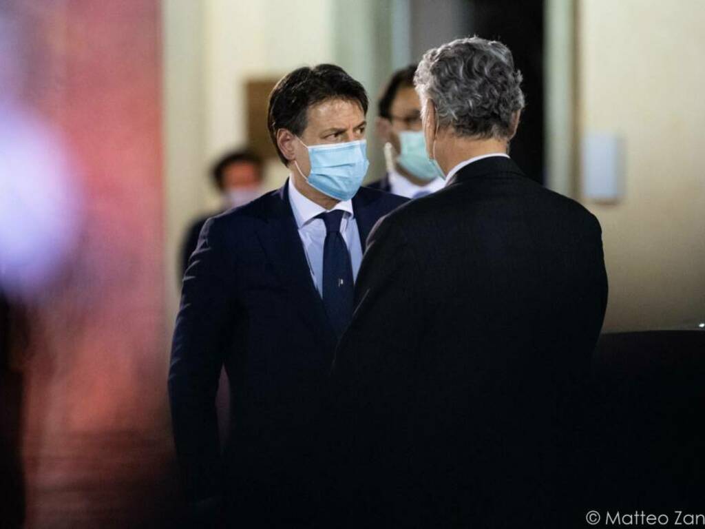 Giuseppe Conte in Prefettura a Bergamo