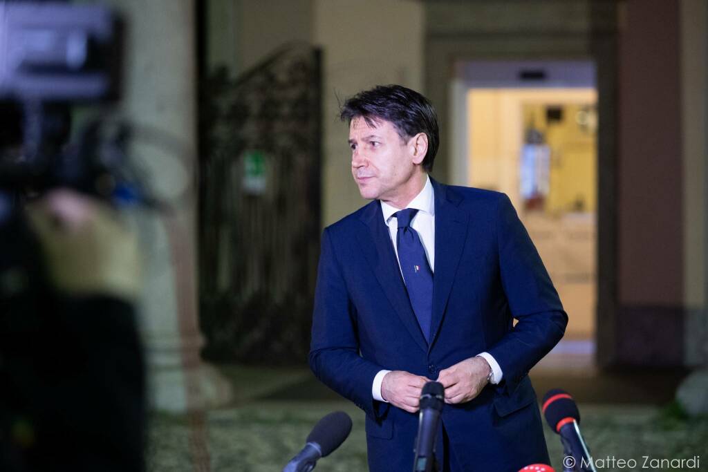 Giuseppe Conte in Prefettura a Bergamo