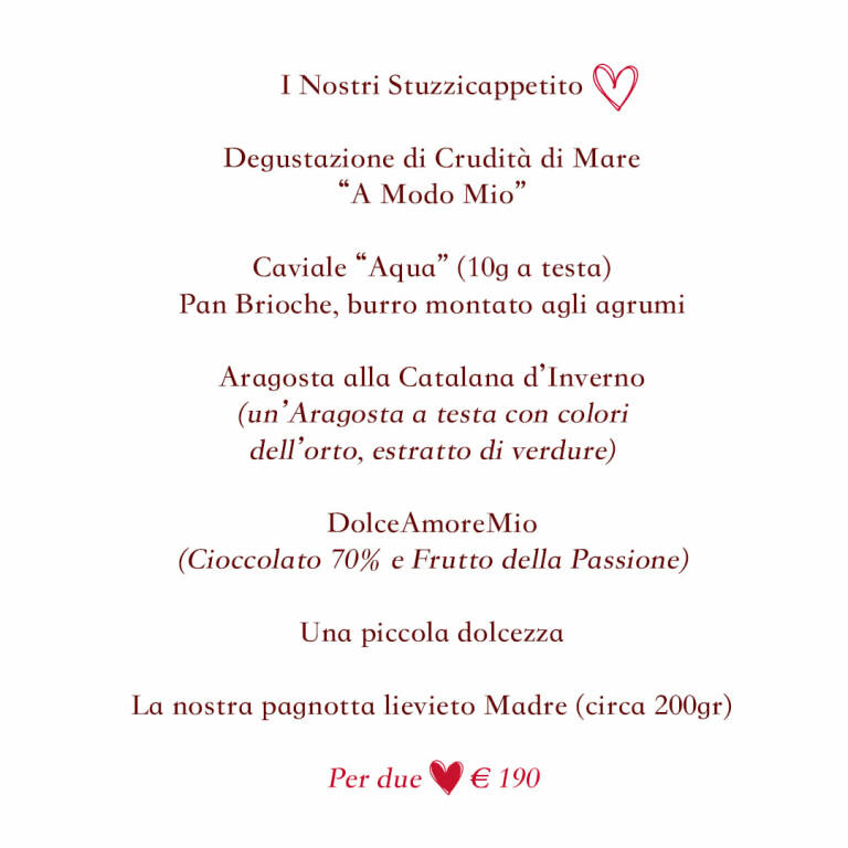 Menù San Valentino