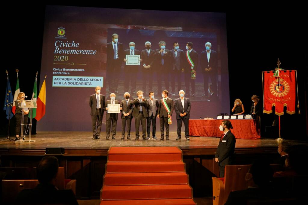 Civiche Benemerenze: il Comune di Bergamo premia l’Accademia dello Sport per la Solidarietà