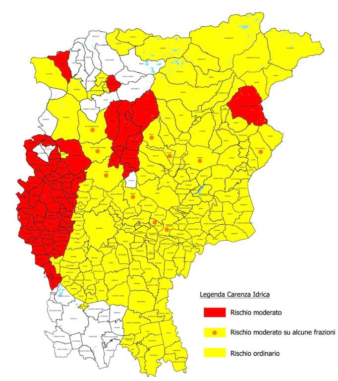 mappa carenza idrica 2 agosto 