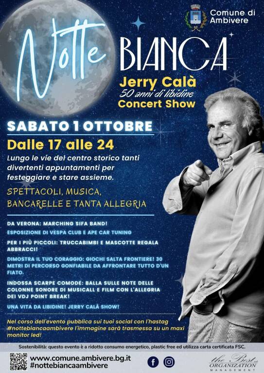 Notte bianca ad Ambivere, special guest Jerry Calà