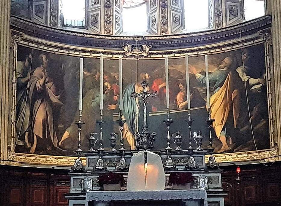 Al via il restauro del grande quadro di Camillo Procaccini nella Basilica di Santa Maria Maggiore